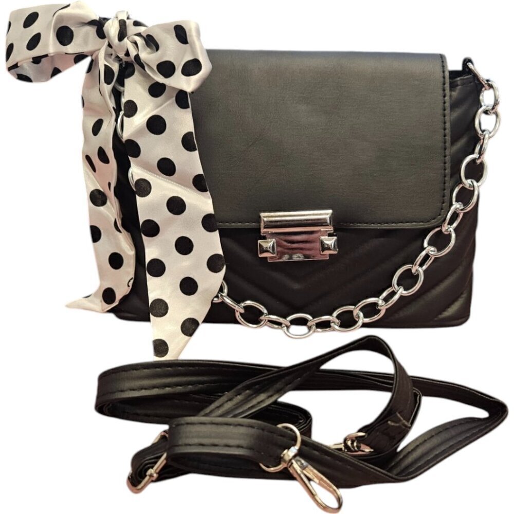 Black Sophisticated Versatile Quilted Style Shoulder Bag with detachable…